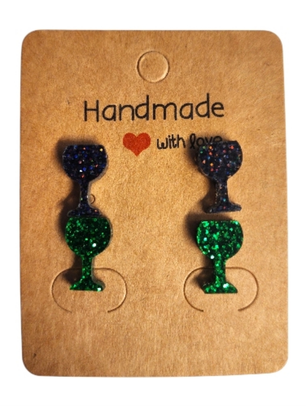 Midnight Toast Glitter Acrylic Stud Earrings - 2 Pair